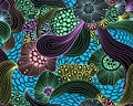 Vector abstract illustration with sea plants. Floral illustration.